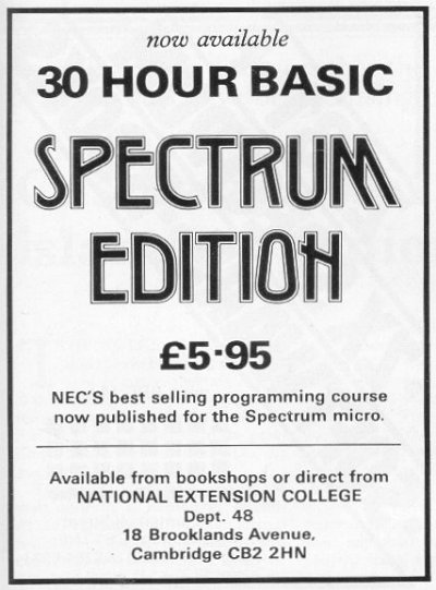Screen from 30 Hour Basic - Spectrum Edition