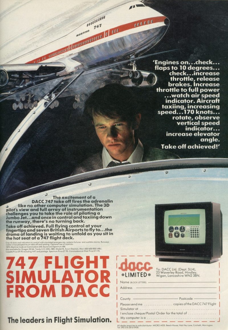 Screen from 747 Flight Simulator