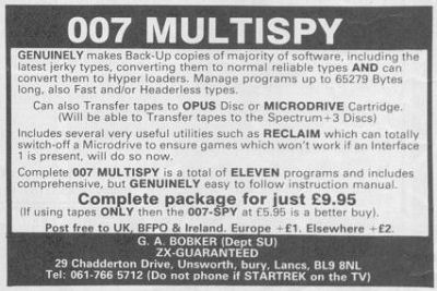 Screen from 007 Multispy