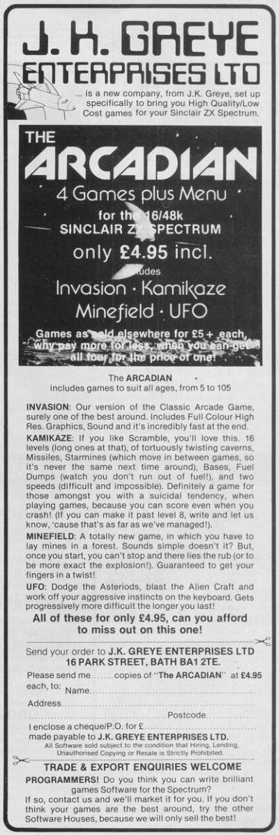Screen from The Arcadian