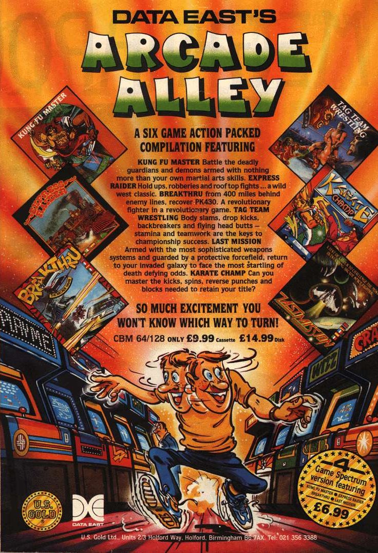 Screen from Data East's Arcade Alley