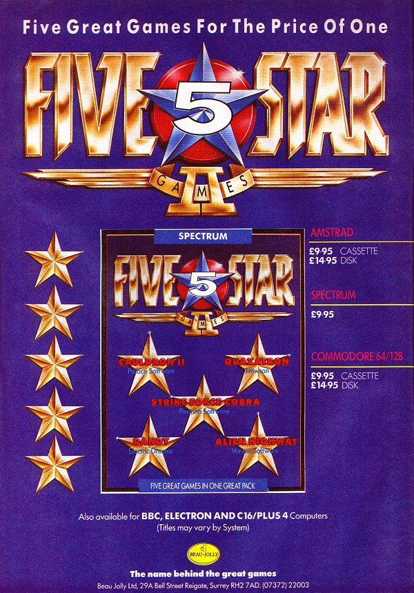 Screen from Five Star Games 2