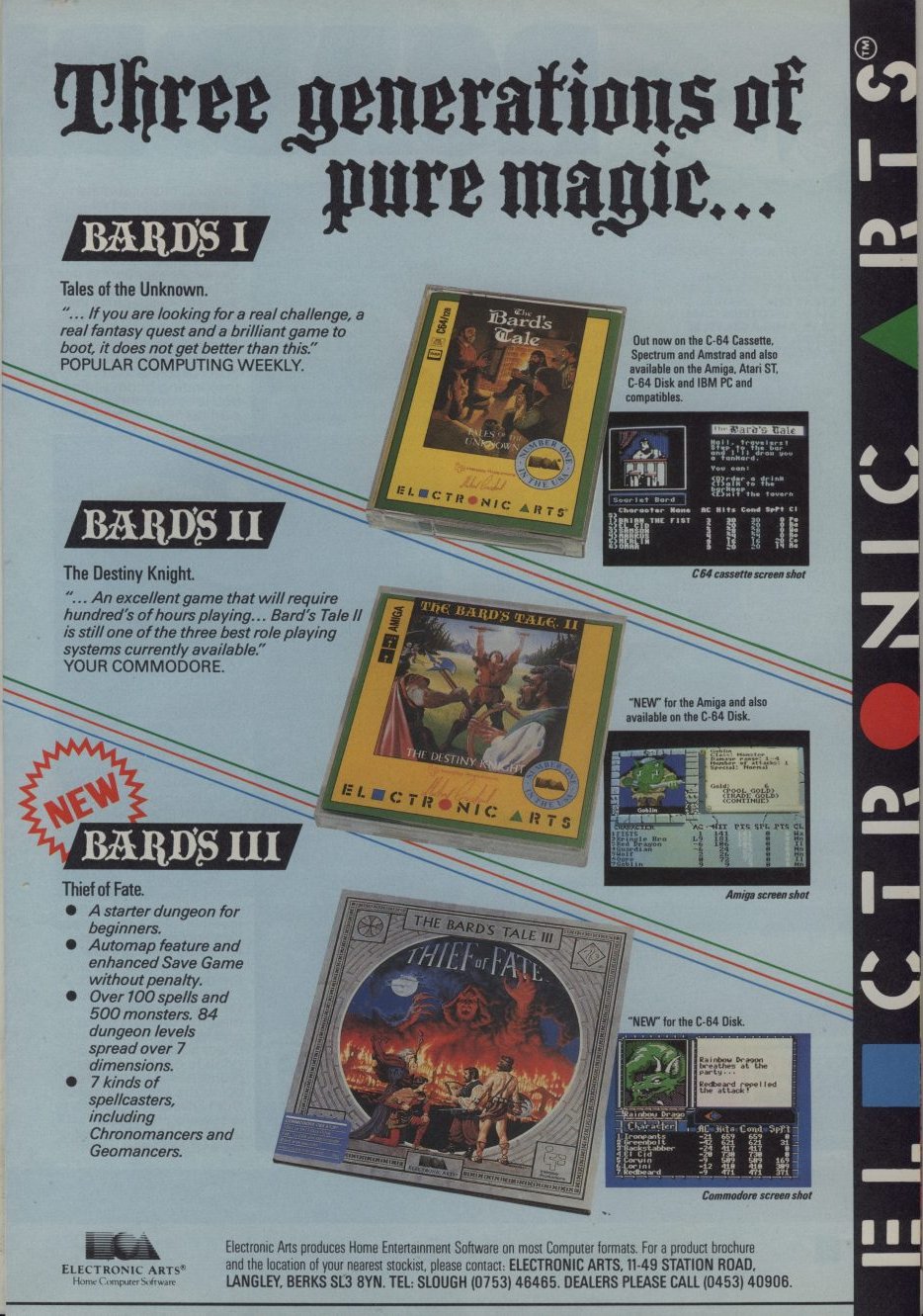 Screen from The Bard's Tale