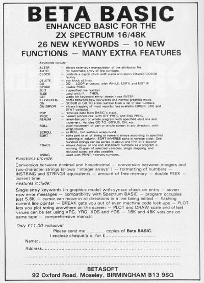 Screen from Beta Basic
