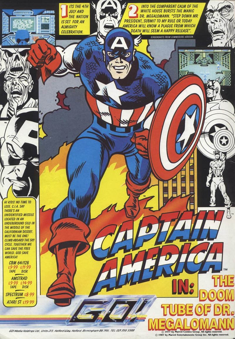 Screen from Captain America in the Doom Tube of Dr Megalomann