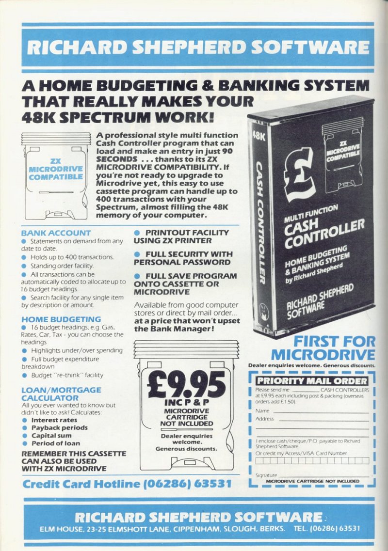 Screen from Cash Controller