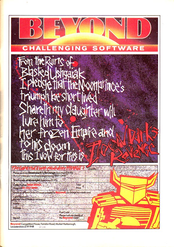 Screen from Doomdark's Revenge