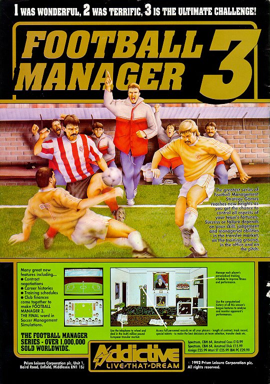 Screen from Football Manager 3