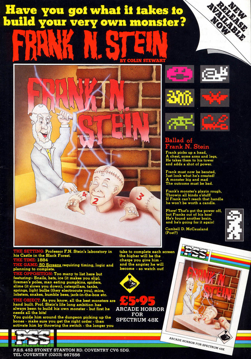 Screen from Frank N Stein