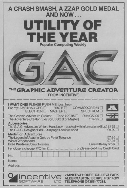 Screen from The Graphic Adventure Creator