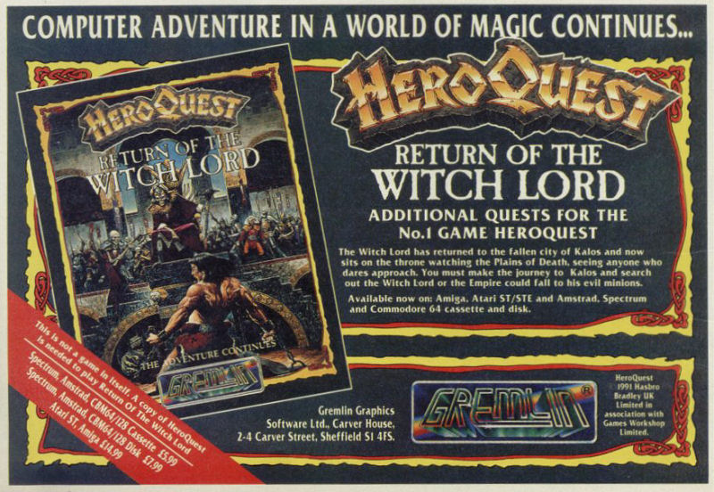 Screen from Hero Quest: Return of the Witch Lord