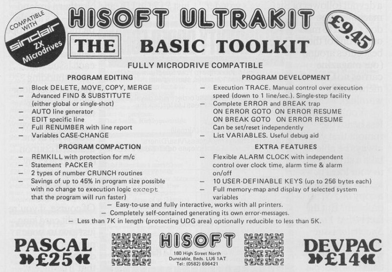 Screen from HiSoft Ultrakit