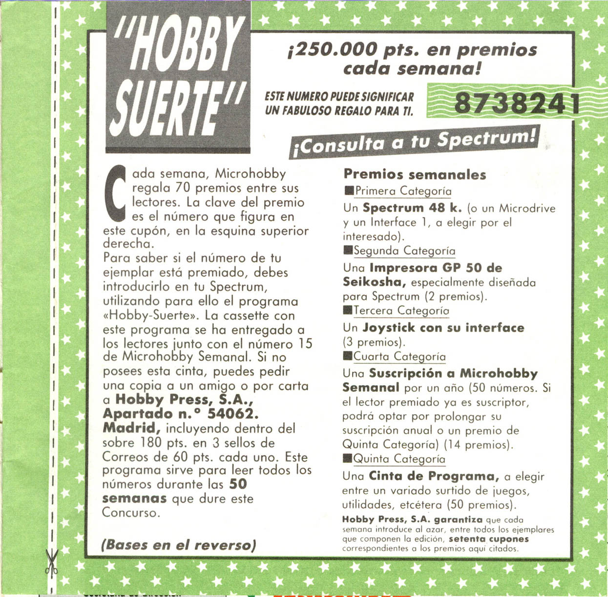 Screen from Hobby Suerte