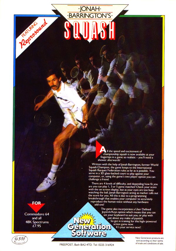 Screen from Jonah Barrington's Squash