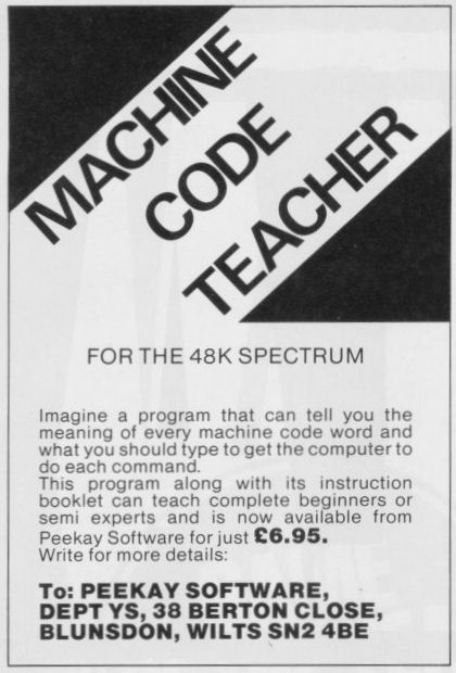 Screen from Machine Code Teacher