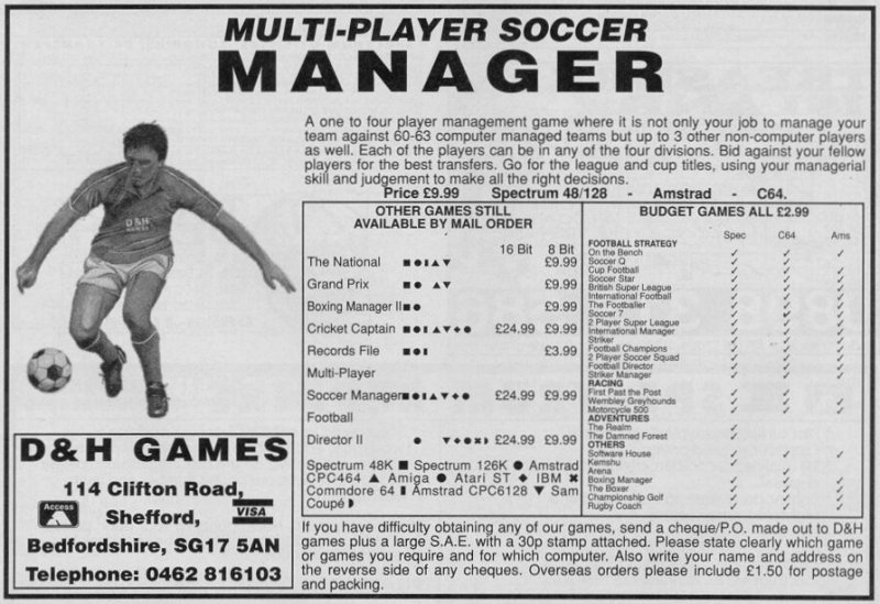 Screen from Multi-Player Soccer Manager