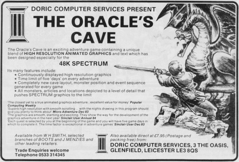 Screen from The Oracle's Cave