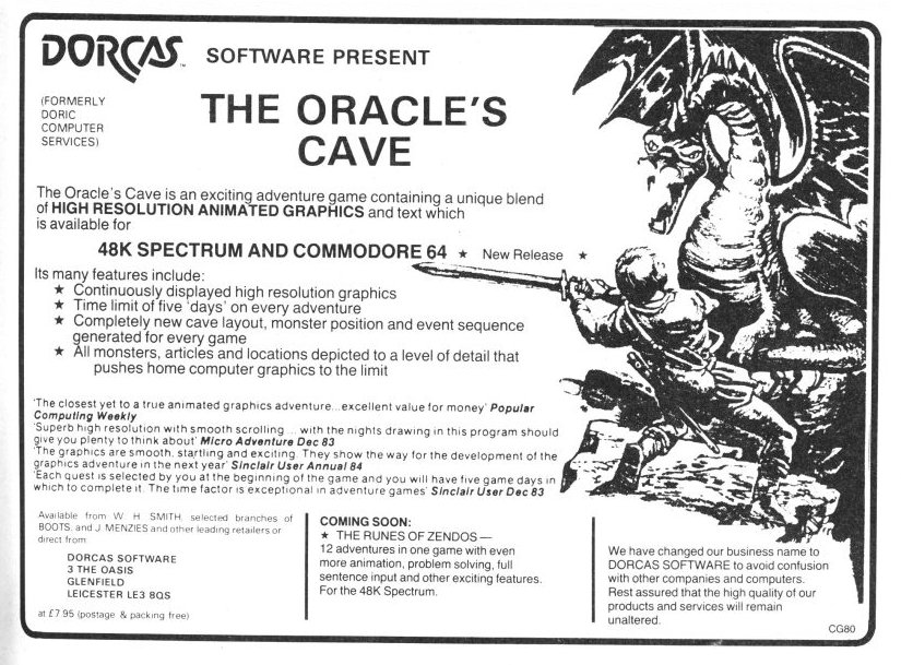 Screen from The Oracle's Cave