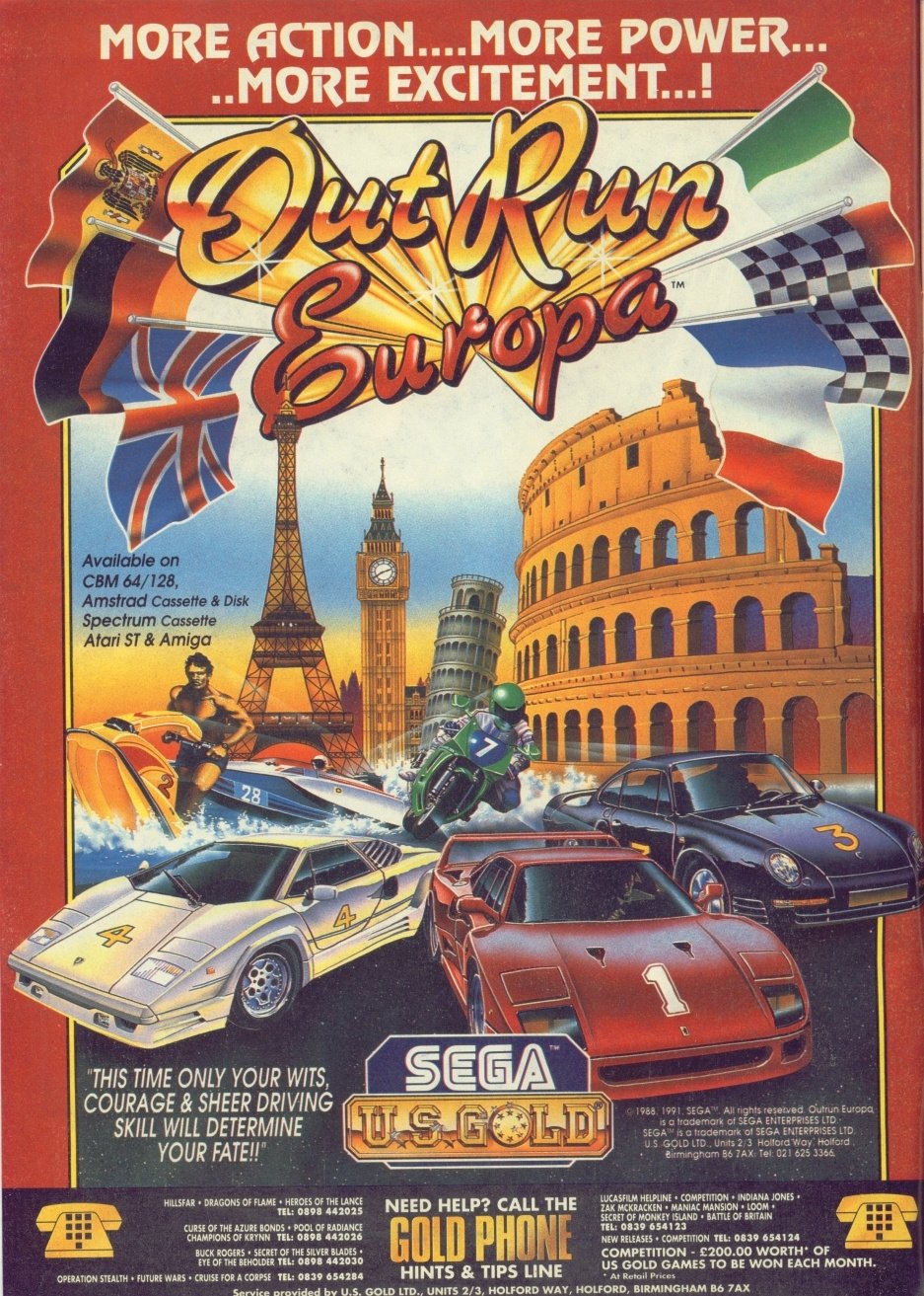 Screen from Out Run Europa