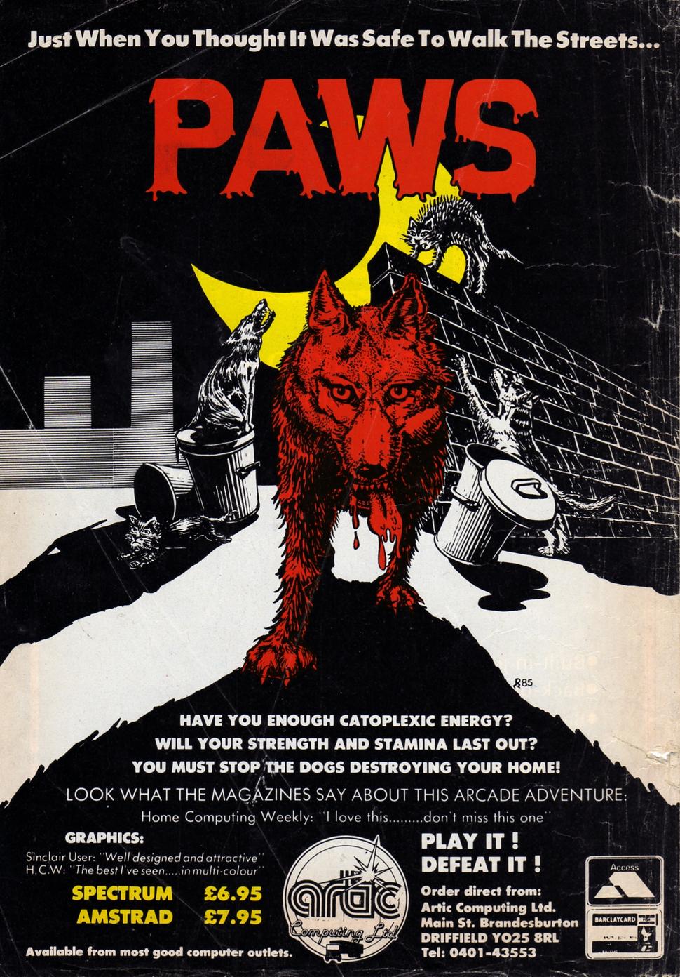 Screen from Paws