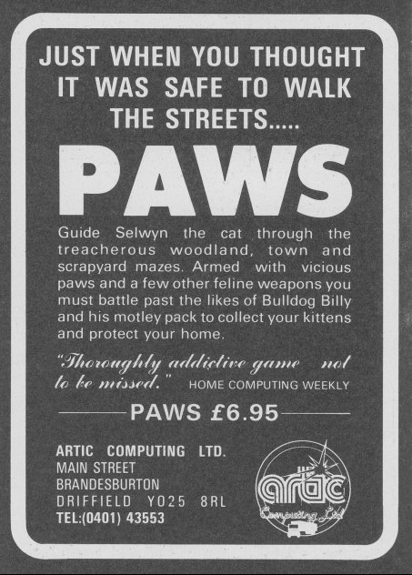 Screen from Paws