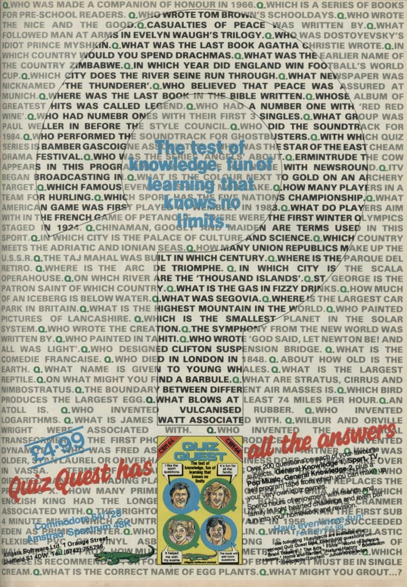 Screen from Quiz Quest