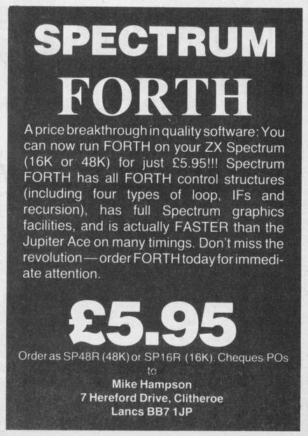 Screen from Spectrum FORTH