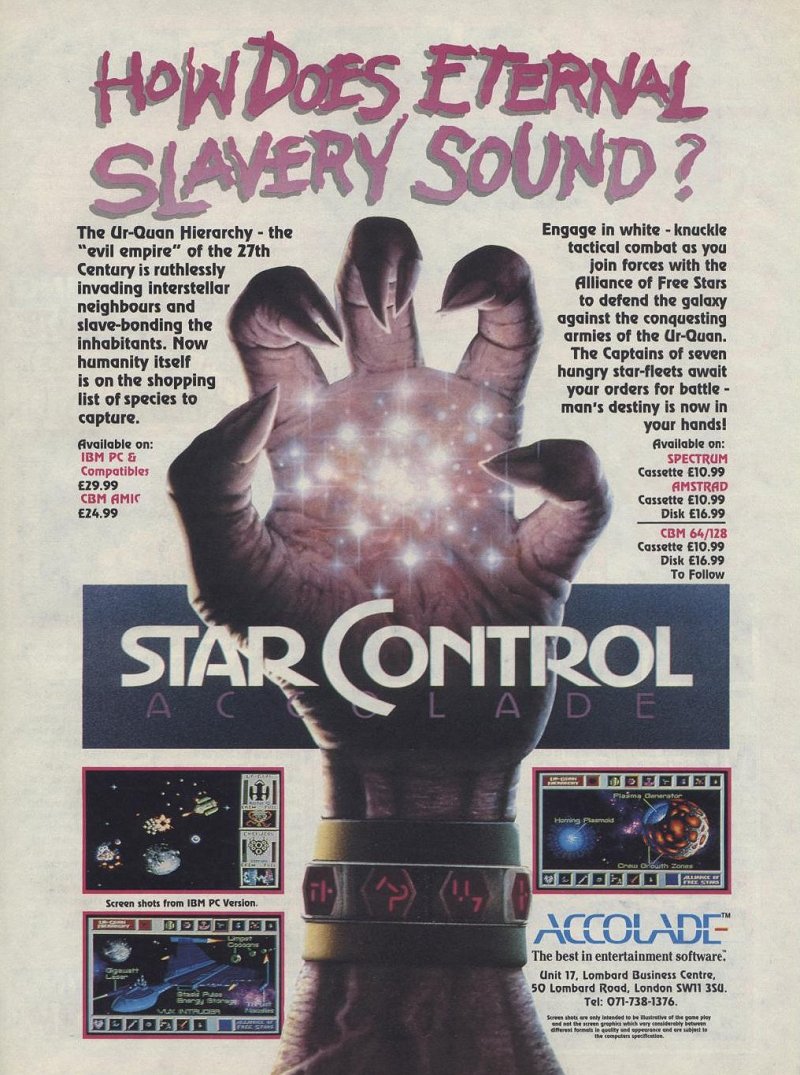 Screen from Star Control