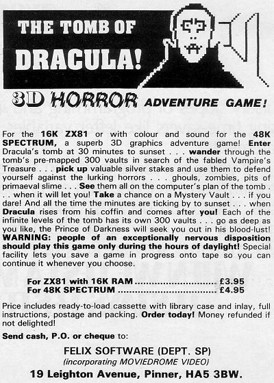 Screen from The Tomb of Dracula