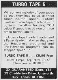 Screen from Turbo Tape 5