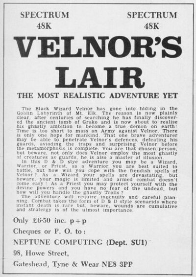 Screen from Velnor's Lair