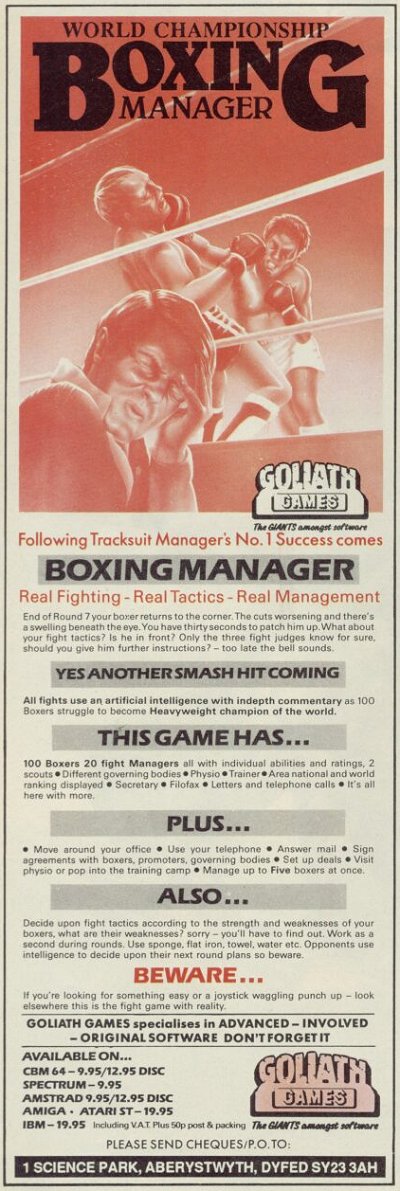 Screen from World Championship Boxing Manager