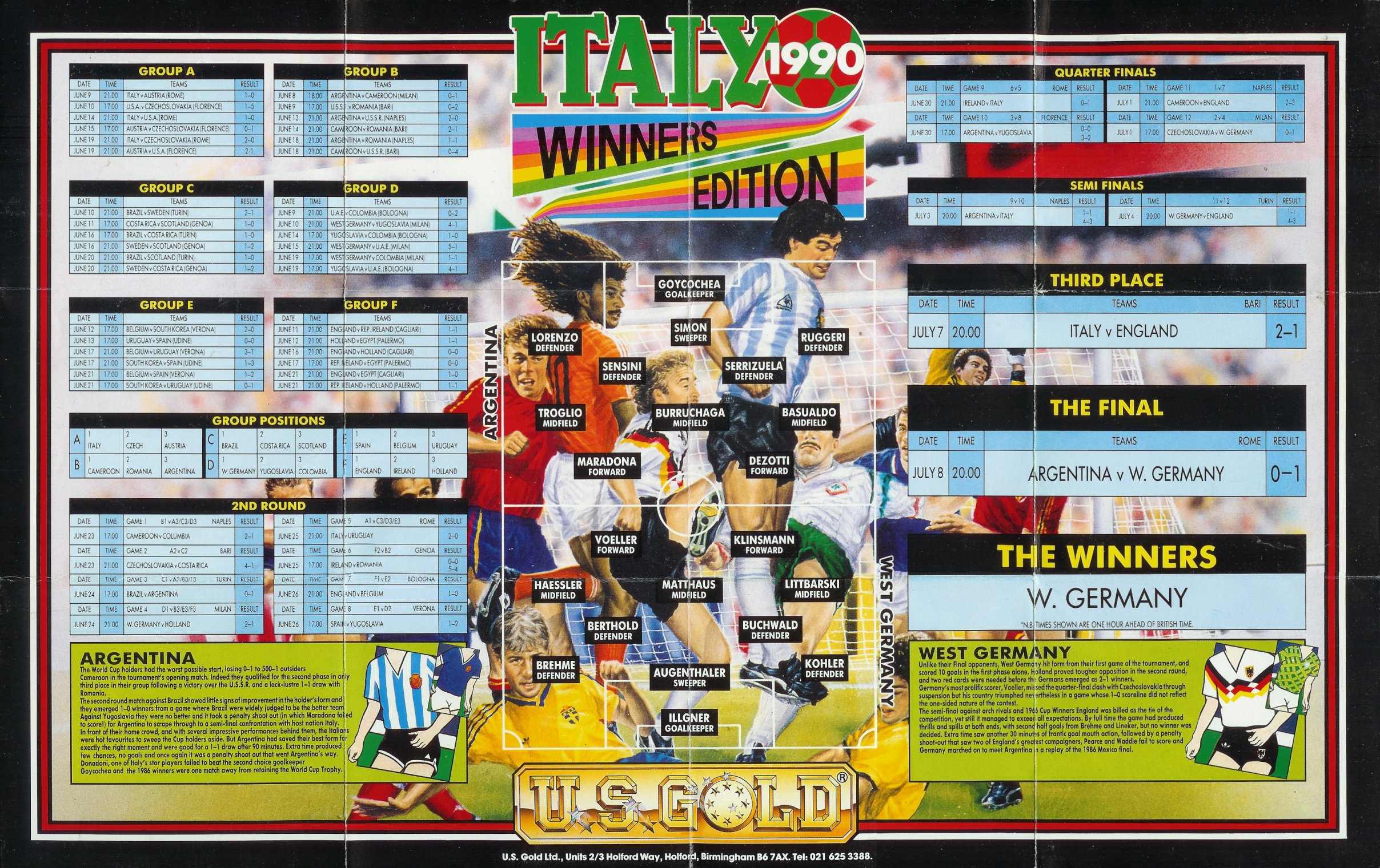 Screen from Italy 1990 - Winners Edition