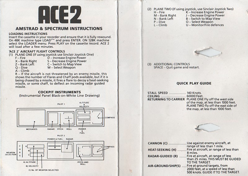 Screen from ACE 2: The Ultimate Head to Head Conflict