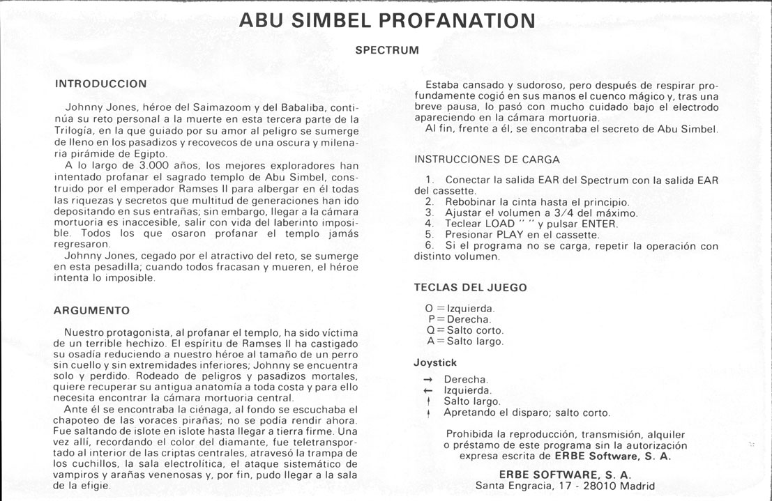 Screen from Abu Simbel Profanation
