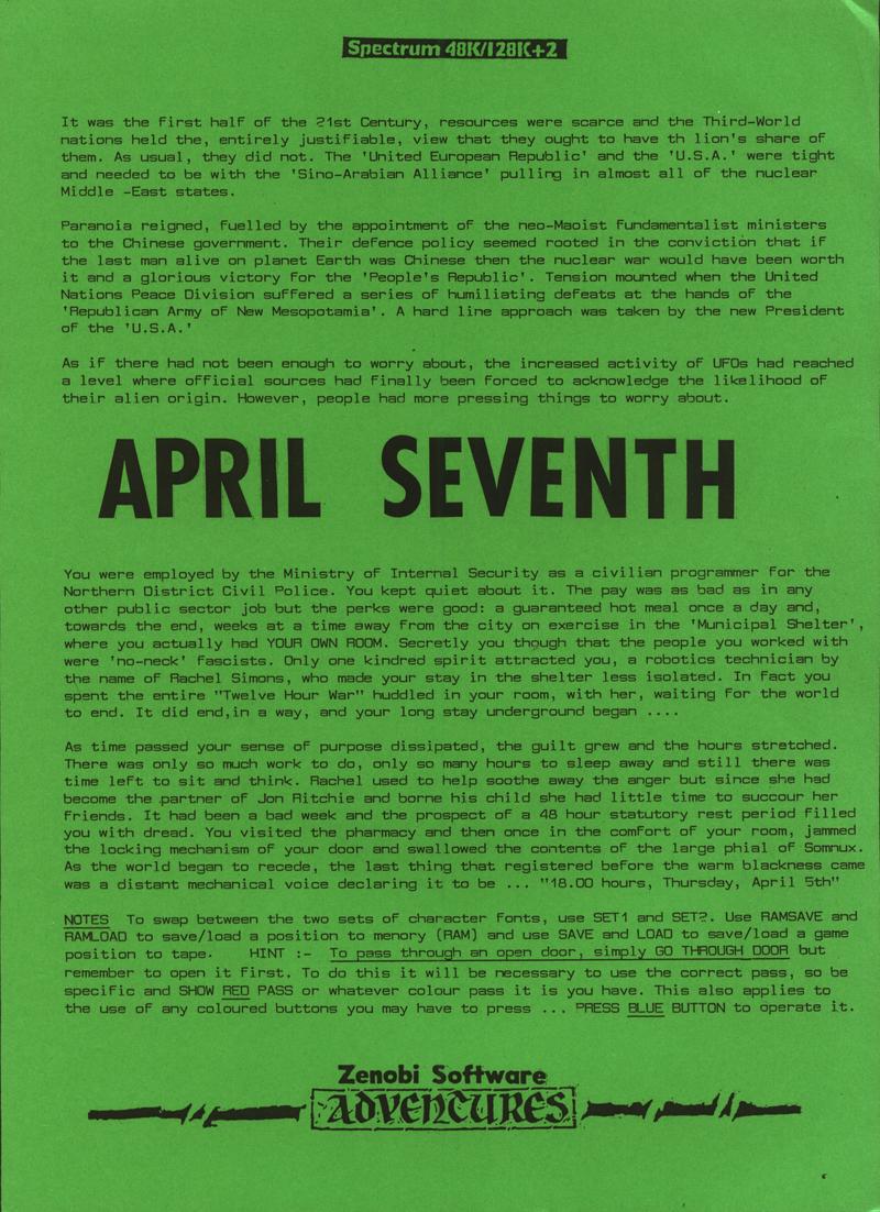 Screen from April 7th