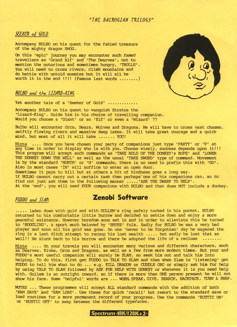 Screen from The Balrogian Trilogy