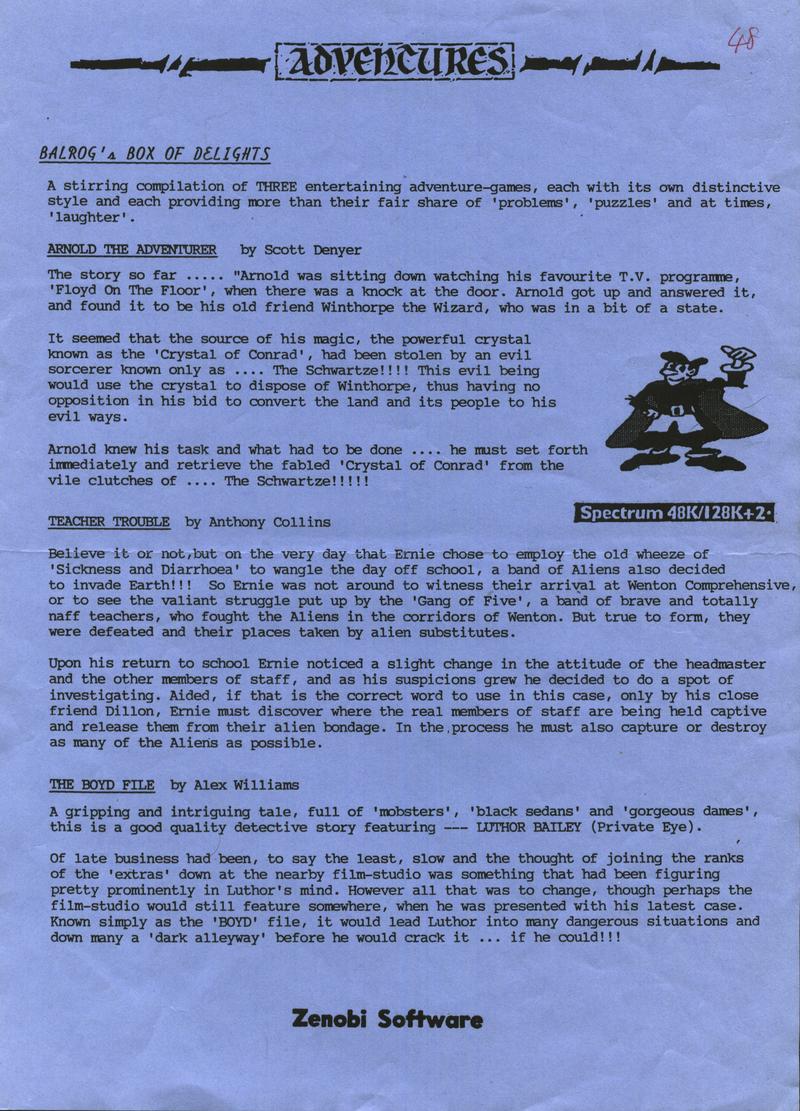 Screen from Balrog's Box of Delights