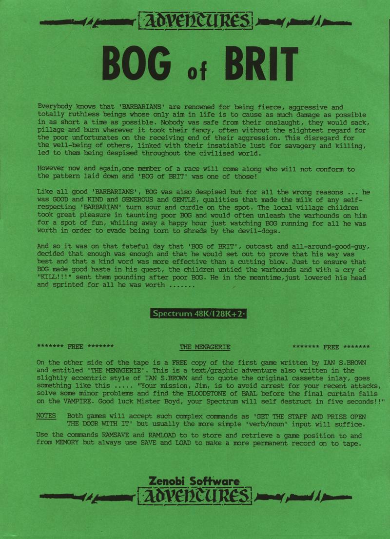 Screen from Bog of Brit