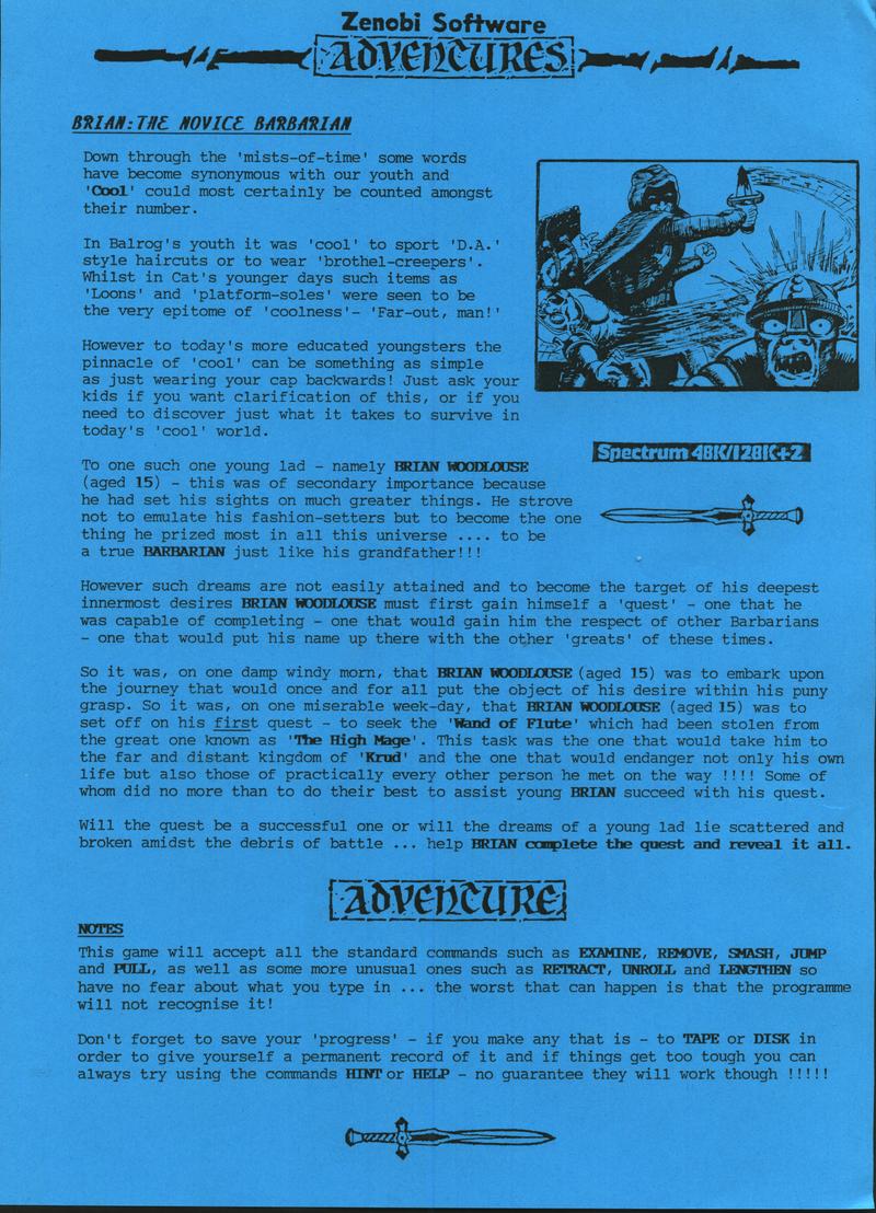 Screen from Brian: The Novice Barbarian