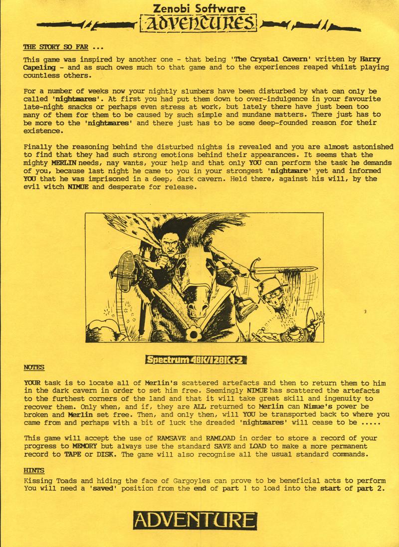 Screen from The Curse of Nimue
