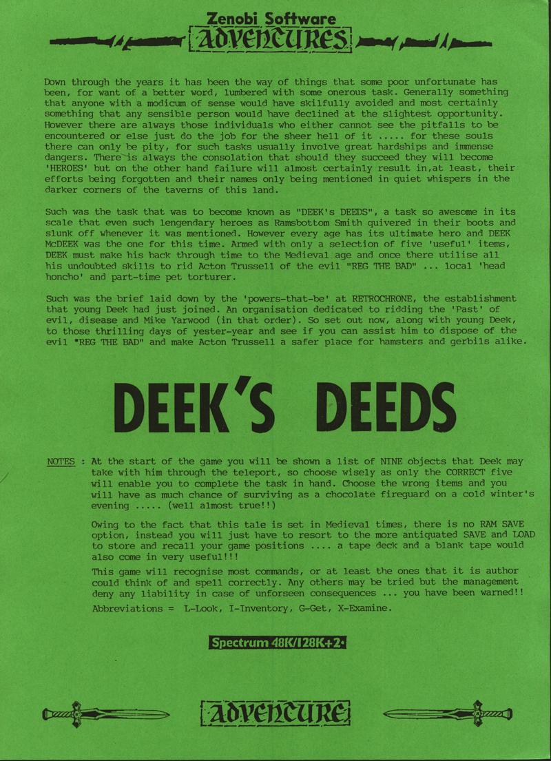 Screen from Deek's Deeds