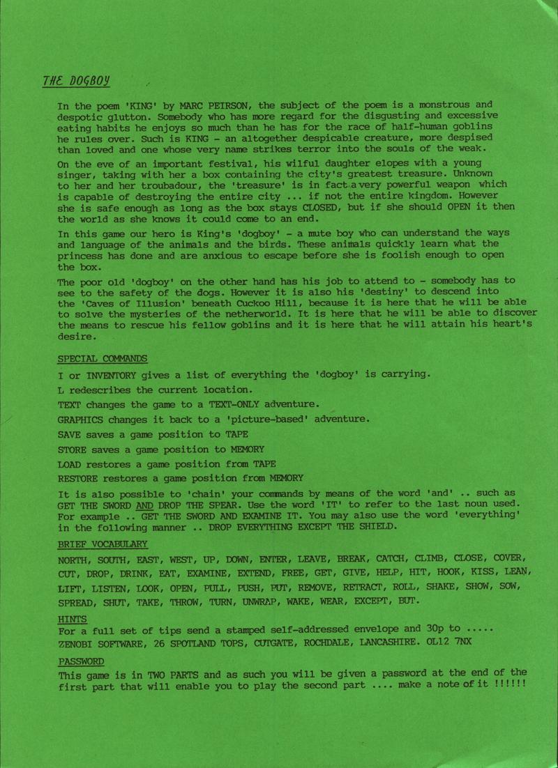 Screen from The Dogboy
