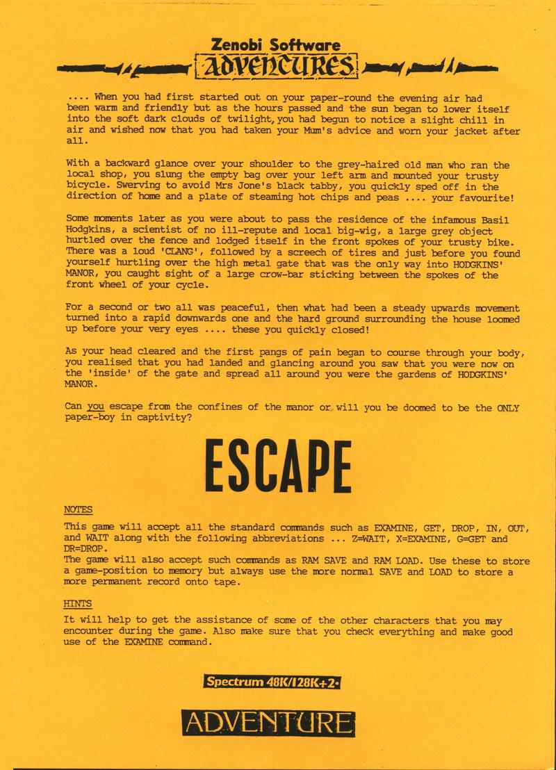 Screen from Escape from Hodgkin's Manor