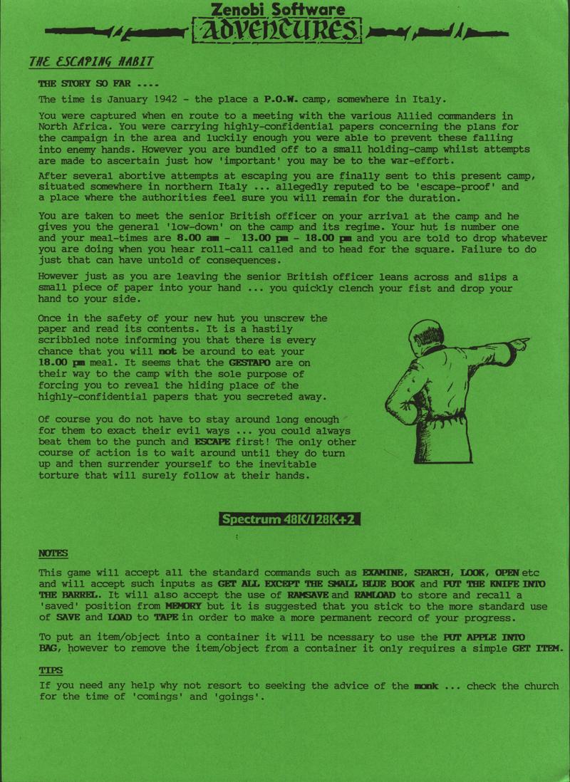 Screen from The Escaping Habit