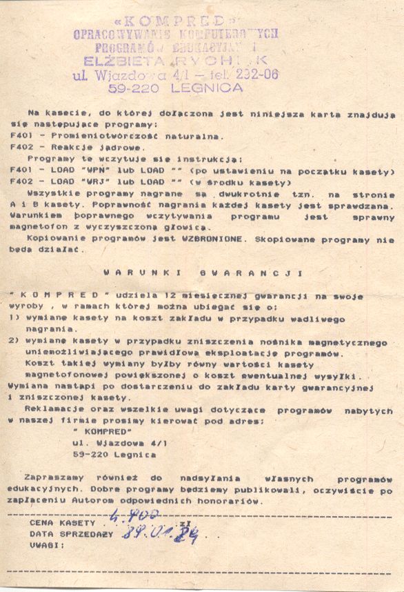 Screen from Fizyka Jadrowa F401 F402