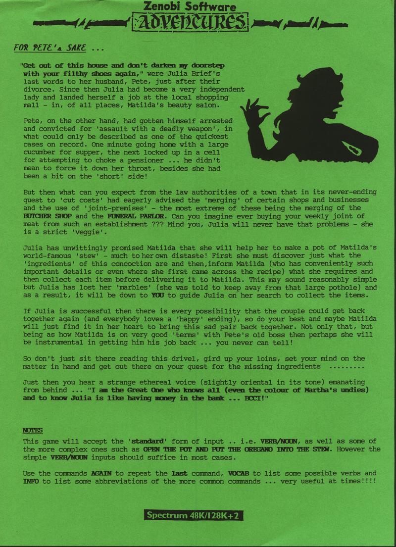 Screen from For Pete's Sake