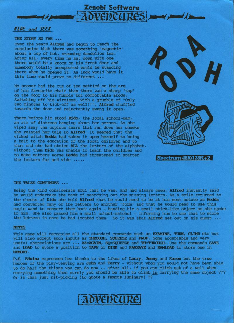 Screen from Hide and Seek