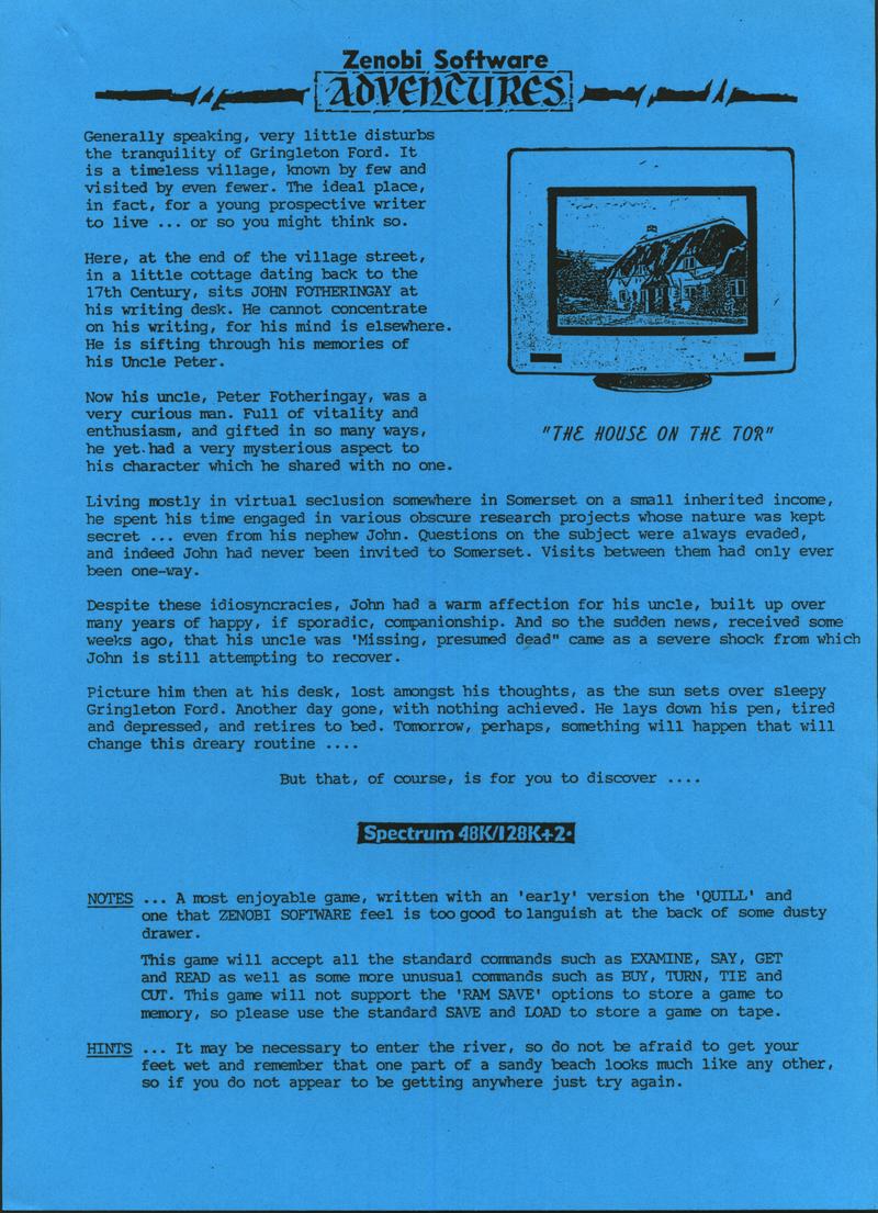 Screen from The House on the Tor