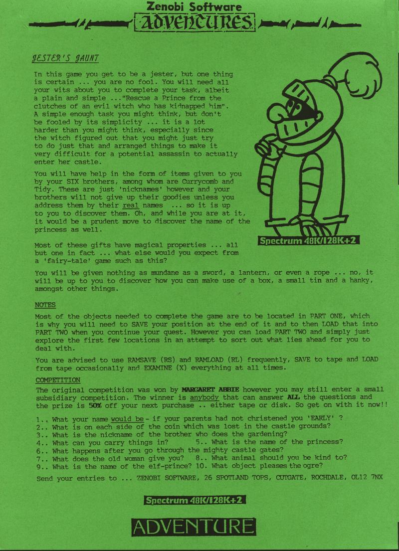 Screen from Jester's Jaunt